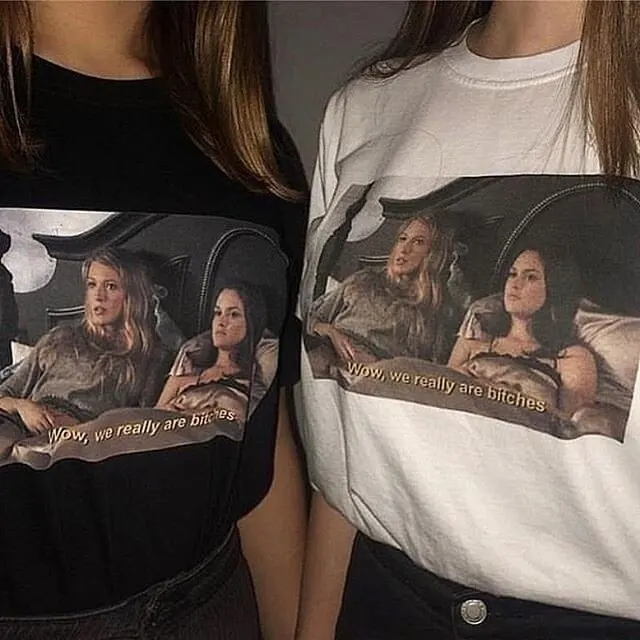 Футболка с забавным принтом Kuakuayu HJN 1 надписью We Are Bitches Blair Serena|Футболки| |