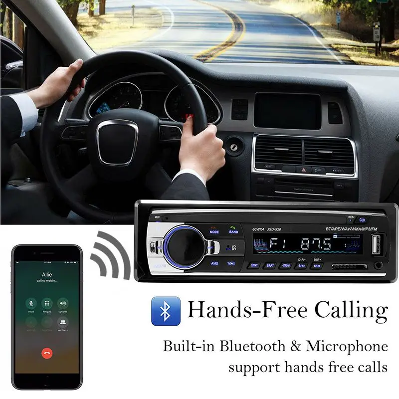 Новое автомобильное радио 1 Din 12V стерео Bluetooth MP3 музыкальный плеер USB Aux вход TF