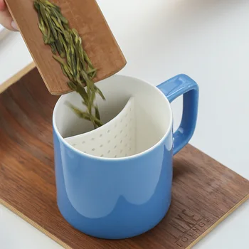 Tea Cup Ceramic Mug Mug Lid Biscuit Flower Tea Cup Water Cup Office Gift