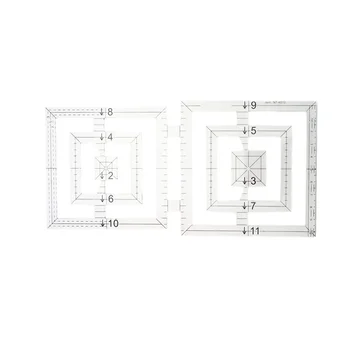 

Quilting Ruler Template Double Square Twin Ruler Acrylic Transparent DIY Sewing Tool Accessory