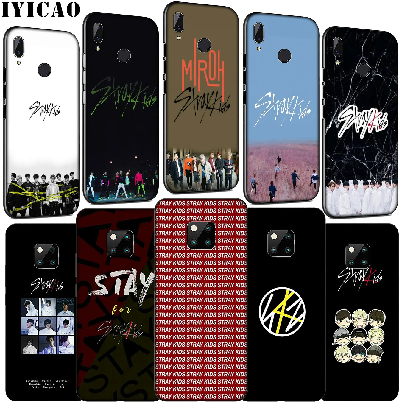 

IYICAO Stray Kids KPOP Soft Silicone Phone Case for Huawei Mate 30 20 10 Pro Black Nova 5i 4 3 3i 2i 2 Lite