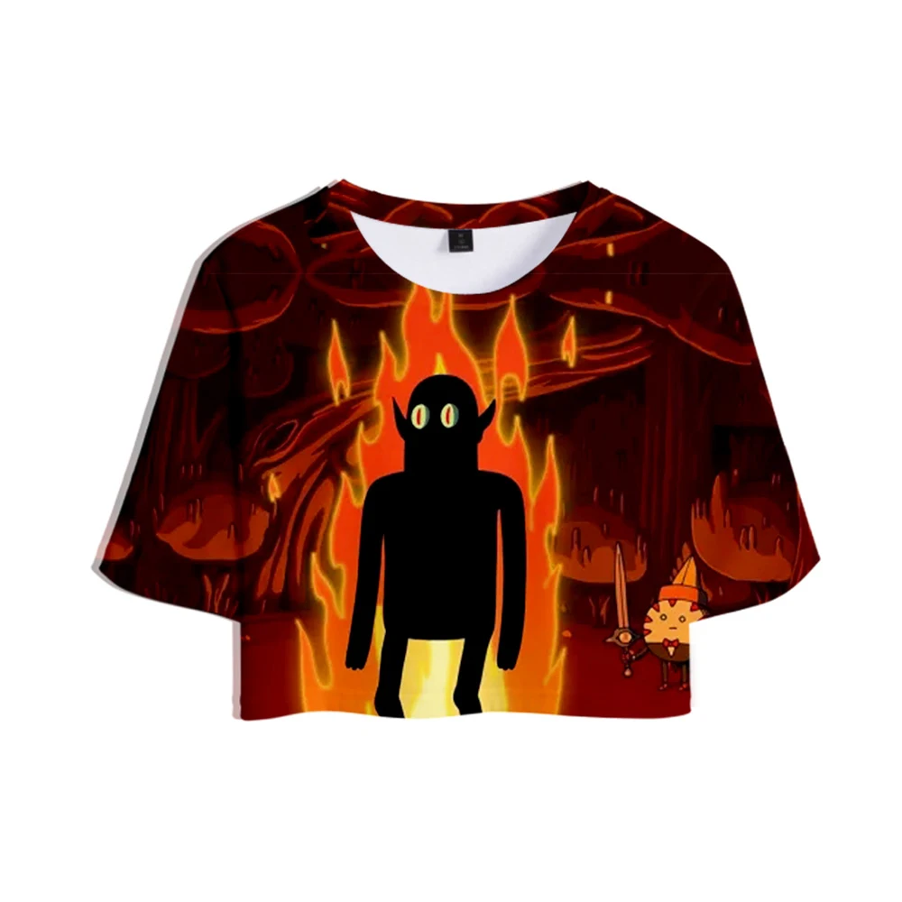 Adventure Time Print Midriff-baring футболка сексуальная женская модная популярная Повседневная футболка Harajuku короткий рукав горячая распродажа