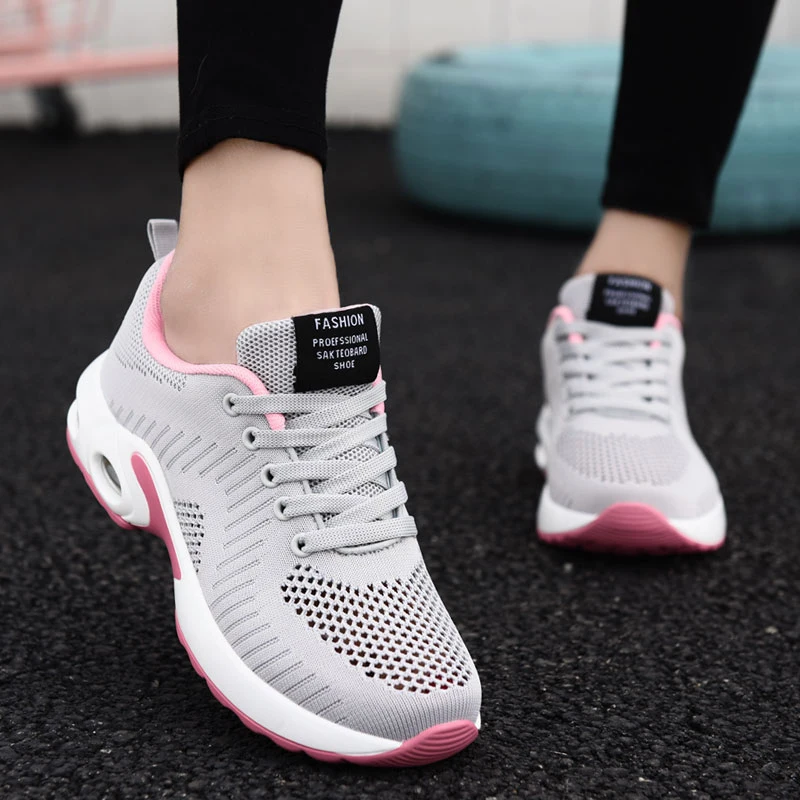 mesh cushioned running casual platform shoes