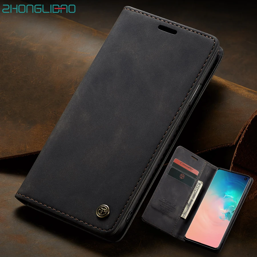 Магнитный кожаный чехол для Samsung Note 20 10 S8 S9 S10 S20 FE Ultra Plus S7 A70 A50 A80 A90 A20 A30 A40 A10 M10