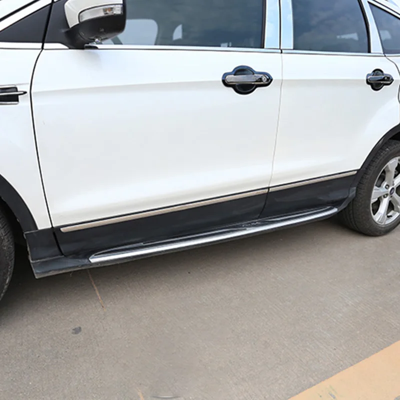 

Car styling Auto Side Skirt Car stainless steel Sticker Side Body Door Decoration Trim For Ford Kuga Escape 2013-2019