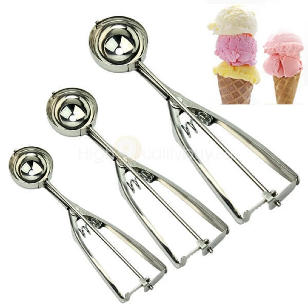 3 шт./компл. серебро Нержавеющая сталь совок мороженого для картофельного пюре
