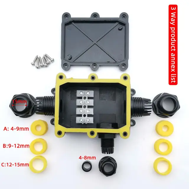 Junction Box IP68 Waterproof UV Sunproof Outdoor Multiple Way Auto Accessories Cable Accessories Cable Splice Connectors Electrical Box Electronics Spare Parts cb5feb1b7314637725a2e7: 2P|3P|4P-1|4P-2|5P|6P