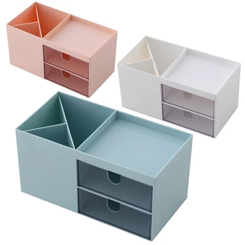 

Nordic Style Multifunctional Plastic Pen Holder Desk Organizer Cosmetic Storage Box Desktop Drawer Storage Organizer Sundries