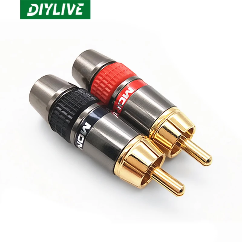 2 шт. позолоченные RCA разъемы для аудиосигнала DIYLIVE | Электроника