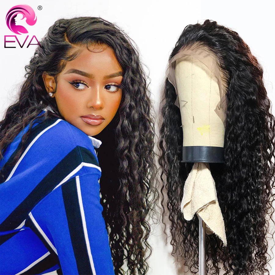 Парик из ЭВА с глубокой волной бесклеевые парики человеческих волос на сетке