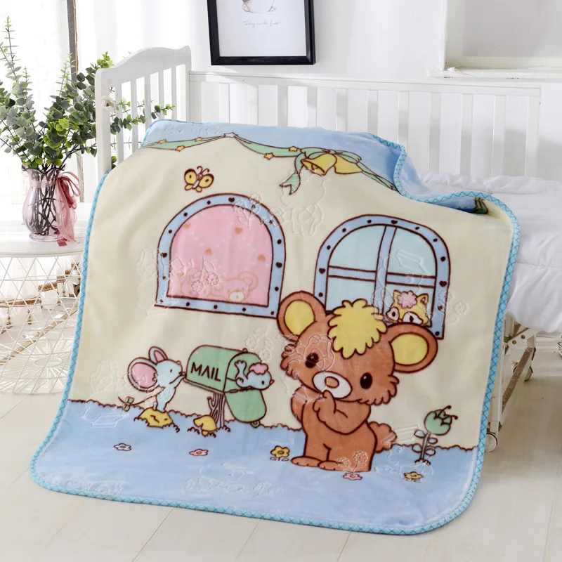 linen sheets Products for Newborn Double Blanket Animal Cartoon for Infant Baby Girl Boy Keep Warm Car Kindergarten Nap Blanket 0-5 years old baby stuffed pillow Bedding