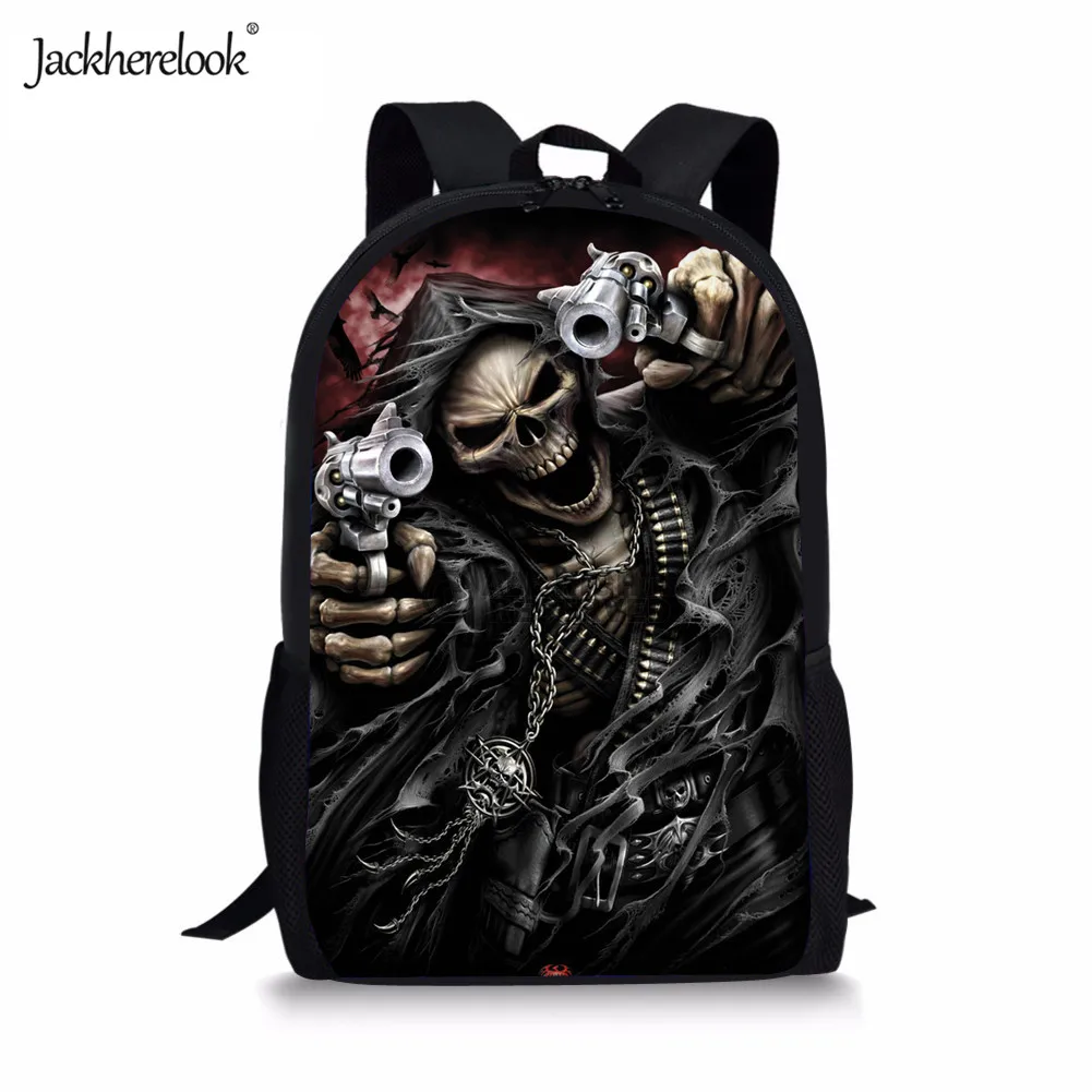 H7184C Jackherelook новые модные крутые школьные сумки с принтом скелета для мальчиков и девочек, школьные рюкзаки для школьников, Детская сумка - Цвет: H7184C