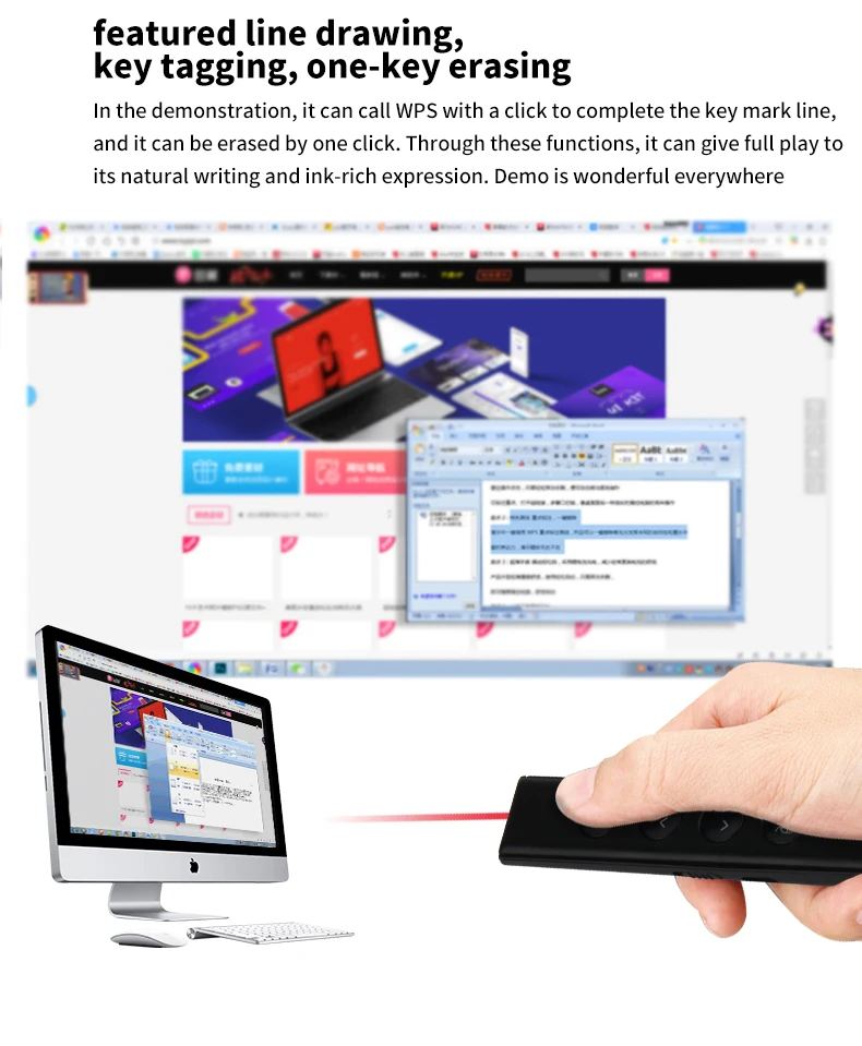 AVATTO 2,4 Ghz RF Spotlight Air mouse беспроводная PPT Presenter Clicker перезаряжаемая цифровая лазерная ручка Презентация дистанционное управление