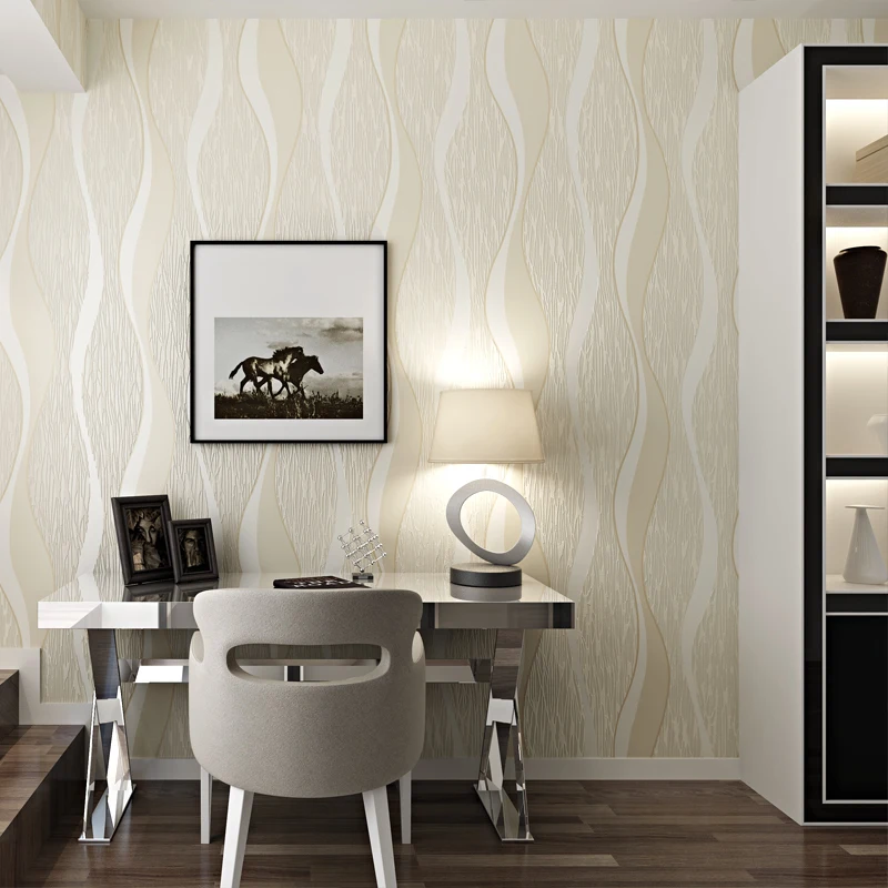 

Modern Vertical Stripe Wallpaper Roll For Living Room Walls 3d Wave Non Woven Striped Wall Papers Home Decor Bedroom Papel Mural