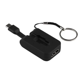 

Mini Foldable Portable Type-C Usb 3.1 Male To Hdmi 4K Female Adapter Converter Connector With Keyring For Mobile Phone Notebook