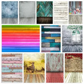 

1* Decorative Painting Photography Background Retro Wood Board Texture Photography Props Backdrops For Studio Photos 14 Patterns