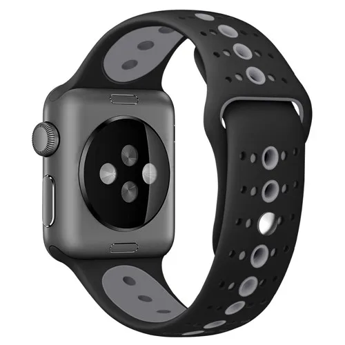 Спортивный ремешок для apple watch, ремешок для apple watch 5, 4, 3, ремешок 42 мм, 38 мм, 44 мм, 40 мм, IWatch 5, 4, 3, 2, 1, браслет, ремешок для часов - Цвет ремешка: Black gray