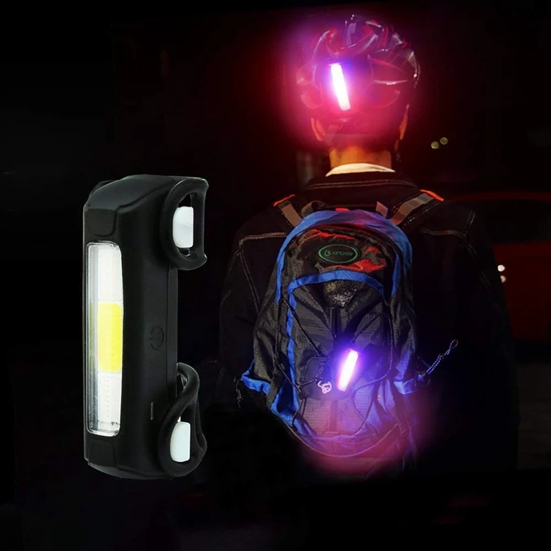 Bike Lights Ultra Bright Cycling Lights USB Rechargeable Bicycle Tail Light Red/Blue/White 7 Light Modes for road bike and Mount