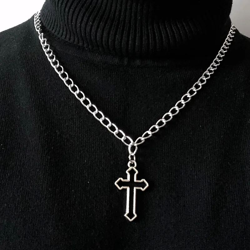 Aesthetic|unisex Cross Pendant Necklace - Fashion Zinc Alloy