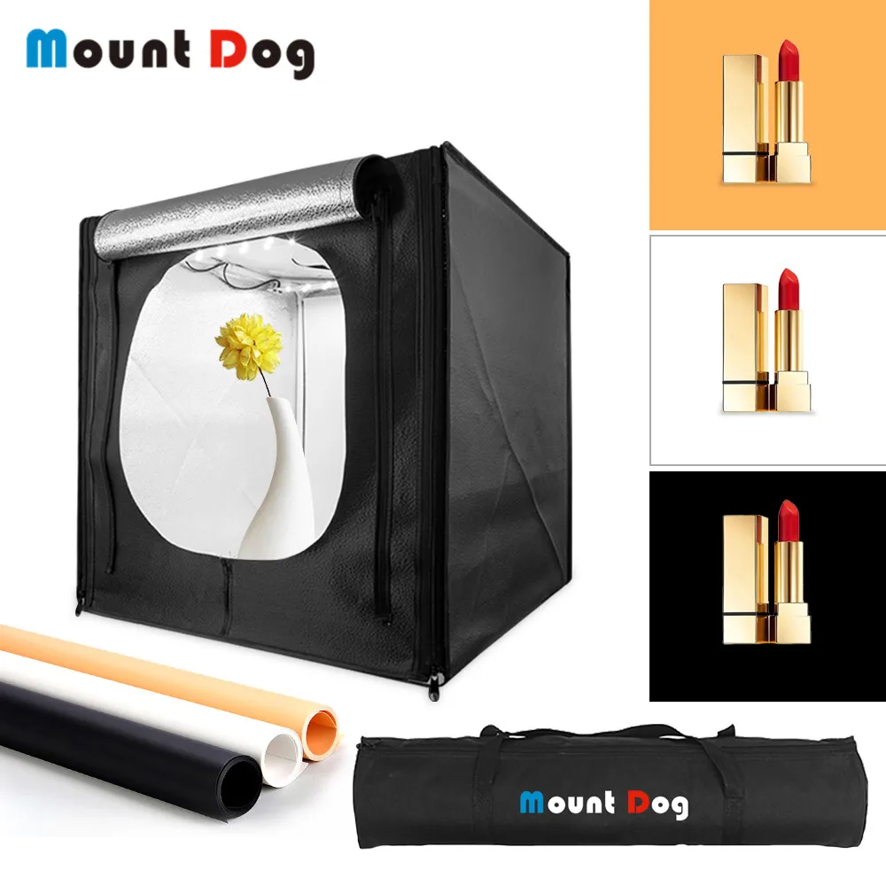 

MountDog 50*50Cm Portable Lightbox With 3 Colors Background For Studio Photo Folding Softbox Tent Photography LED Light Box