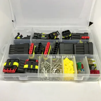 

240PCS/Box Superseal AMP/Tyco Waterproof 12V Electrical Connectors Kit 1/2/3/4/5/6 Way Pin
