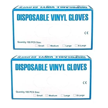 

200 Pcs Protective Gloves Disposable Industrial Vinyl Gloves- Multi Purpose, PVC Transparent Cleaning Health Gloves,M