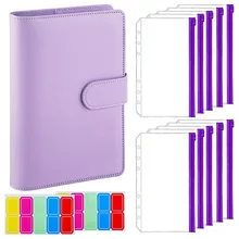 Classeur A6 en pu pour planificateur de Budget, couvertures de cahier rechargeables, pochettes à 6 trous, fermeture éclair en PVC, enveloppe d'économie d'argent