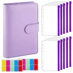 Classeur A6 en pu pour planificateur de Budget, couvertures de cahier rechargeables, pochettes à 6 trous, fermeture éclair en PVC, enveloppe d'économie d'argent 