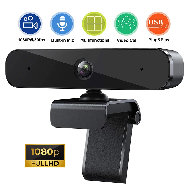 

HD 1080P Webcam Mini Computer PC WebCamera with Microphone Rotatable Cameras for Live Broadcast Video Calling Conference Work