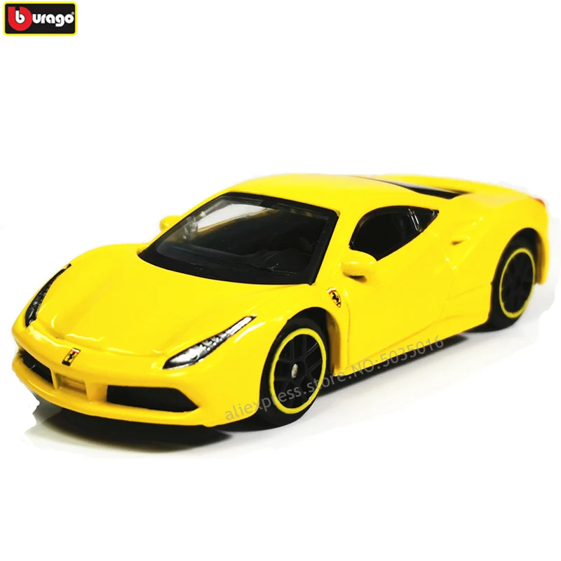 Bburago 1: 64 Ferrari 488GTB модельная форма автомобиля-легкоплавкий Металл Модель Детская игрушка бойфренд подарок имитация сплава коллекция автомобилей - Цвет: 488GTB