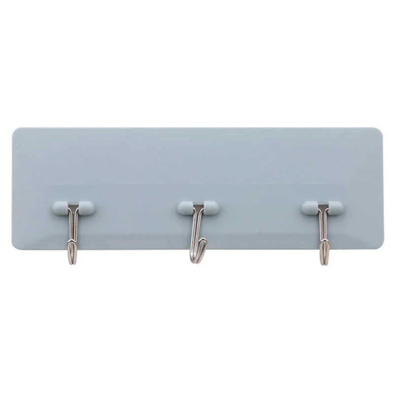 

New Home Strong Paste Seamless Hook Nail-Free 3 Even Hook Kitchen Bathroom Sucker Paste Wall Towel Brush Scissors Blue