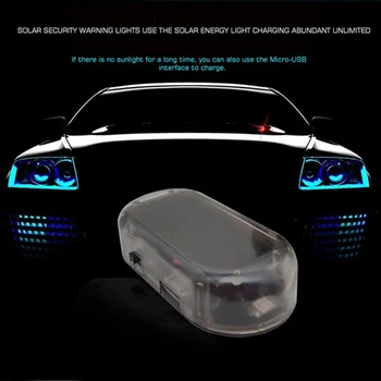 

Universal Automotive Goods Security System Warning Theft Flash Blinking Red Blue Micro USB Interface To Charge LED Warning Light