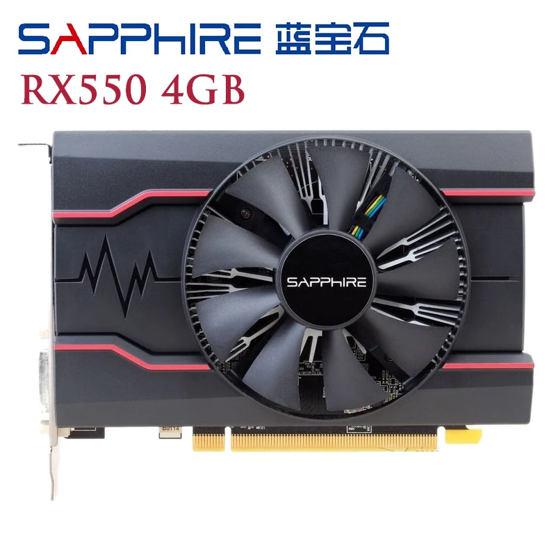 Видеокарты SAPPHIRE RX 550 4GB GDDR5 для AMD RX 500 series RX550 4G D5 Radeon видеокарта RX550-4GB DisplayPort HDMI DVI б/у