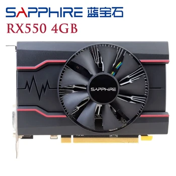 SAPPHIRE RX 550 그래픽 카드, AMD Radeon RX 500 시리즈 비디오 카드, RX550-4GB 디스플레이 포트, HDMI DVI 사용, 4GB GDDR5 RX550 4G D5