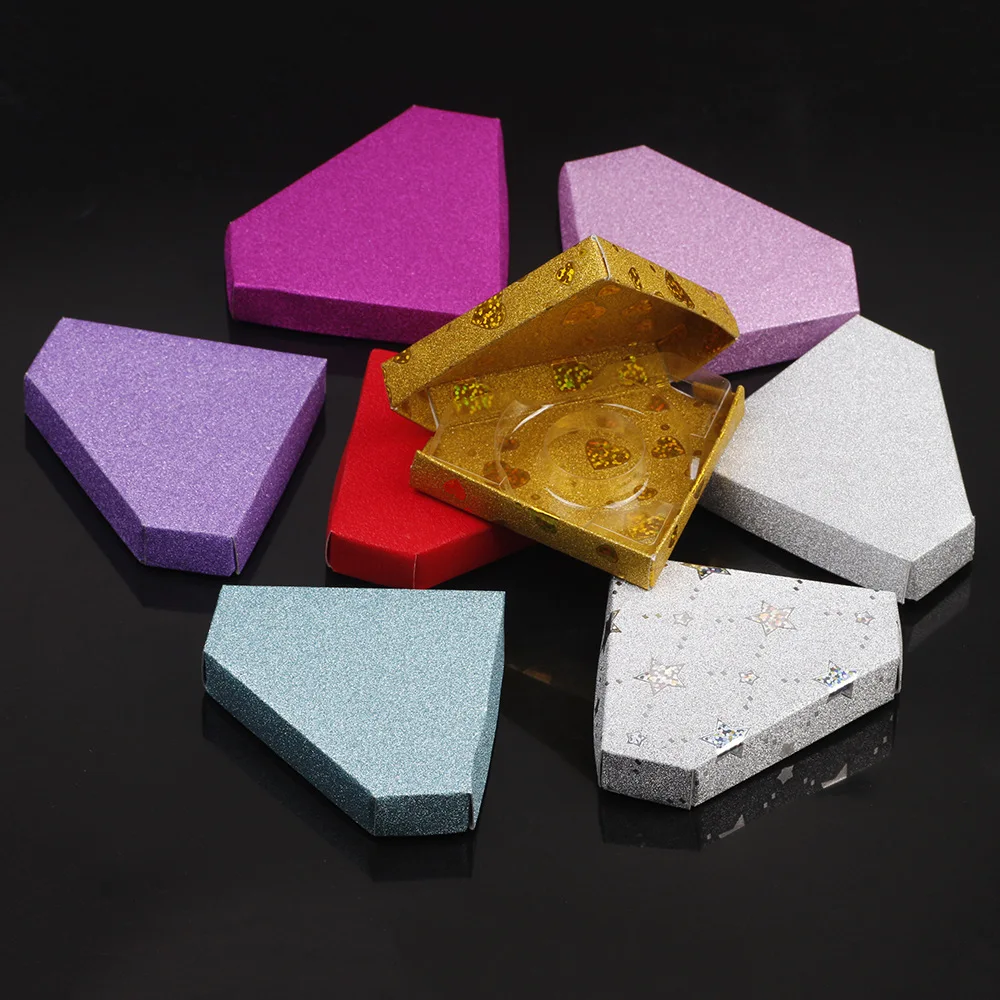 

NEW 10/20/50 set Packing diamond box for eyelash blank eyelashes package Multicolor paper box Eyelashes DIY flash packing box