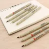 12pc Micron Neelde Soft Brush Drawing Pen Pigment 005 01 02 03 04 05 08 Brush fine point Markers pen Drawing Painting Stationery ► Photo 2/6