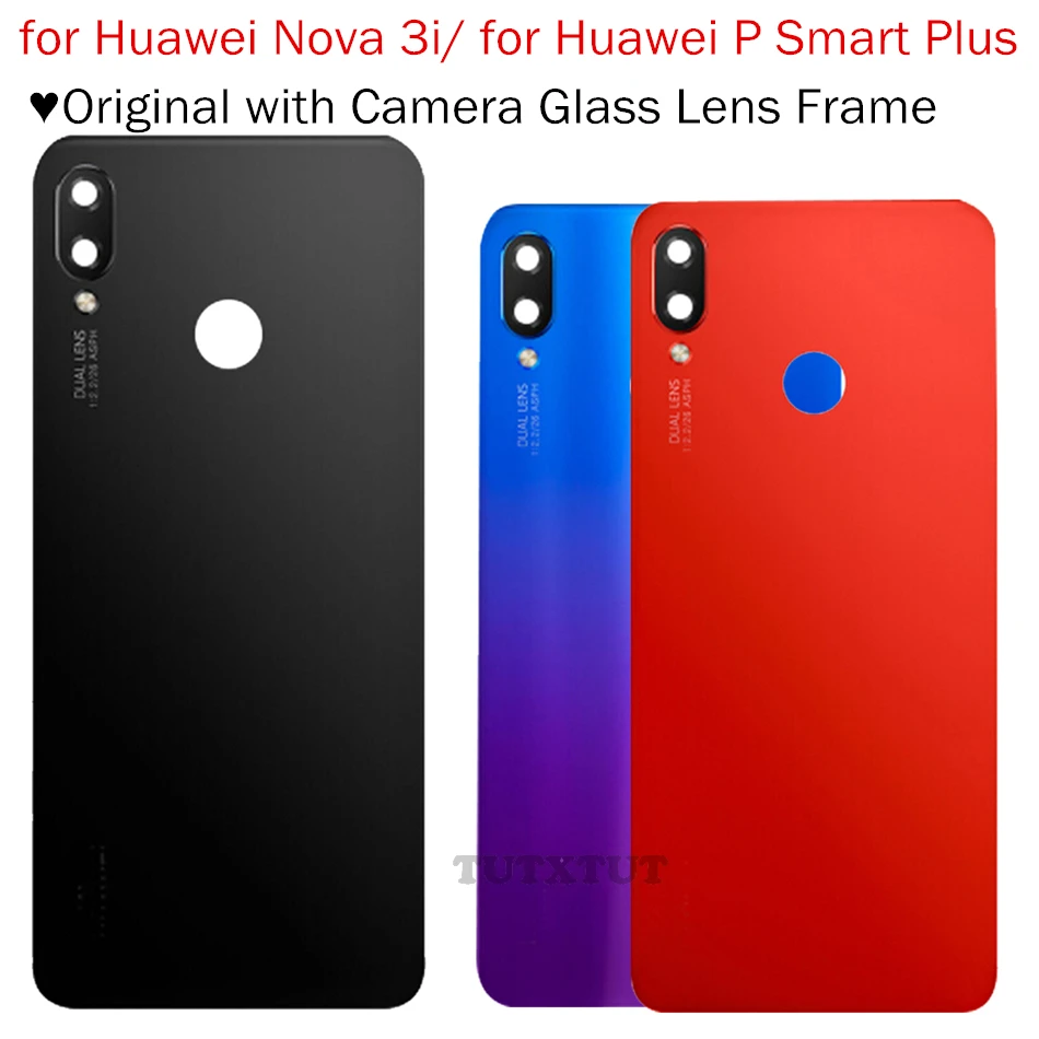 

Original for Huawei Nova 3i/ P Smart Plus Glass Battery Back Cover Camera Lens Frame Rear Door Housing Back Cover Spare Parts
