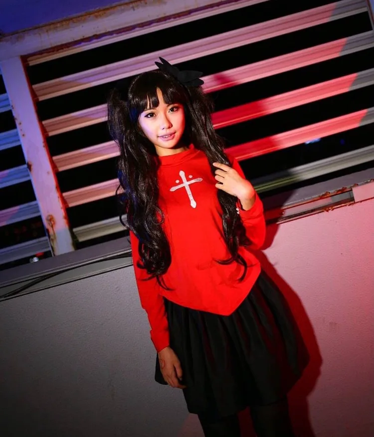 Japan-Anime-Fate-Stay-Night-Tohsaka-Rin-Top-Red-Hoodies-Sweatshirt-Students-Hoody-Cosplay-Costume