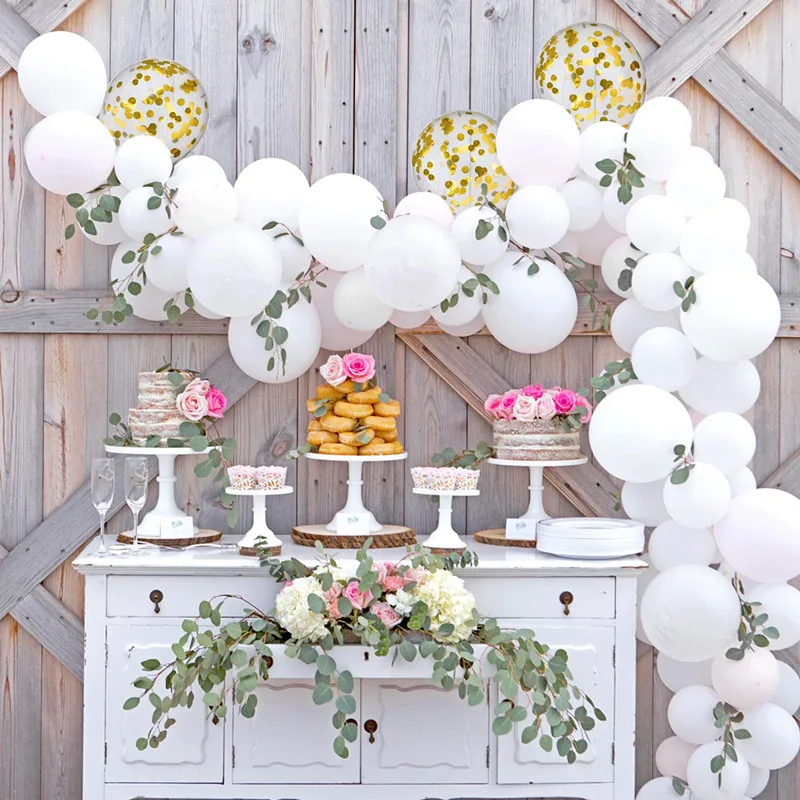 

Giant White Round Balloons 18/36 inch Wedding Macaron Baloes Arch Backdrop Photography Decoration