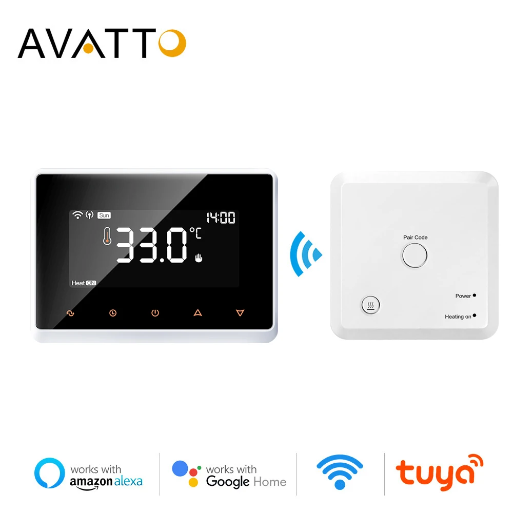 Умный термостат AVATTO с Wi-Fi Беспроводной регулятор температуры для нагрева