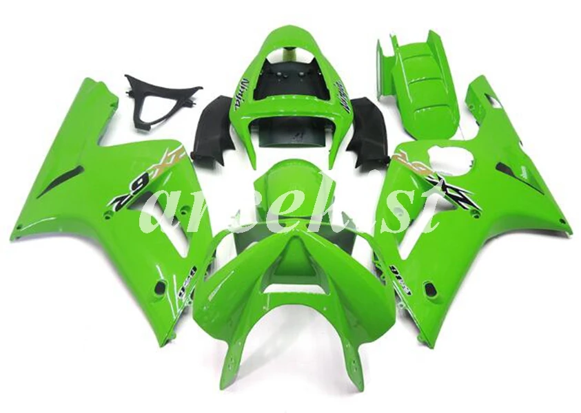 ABS литья под давлением мотоцикл обтекатели комплект подходит для Kawasaki Ninja ZX-6R 636 2003 2004 03 04 набор кузова все зеленые