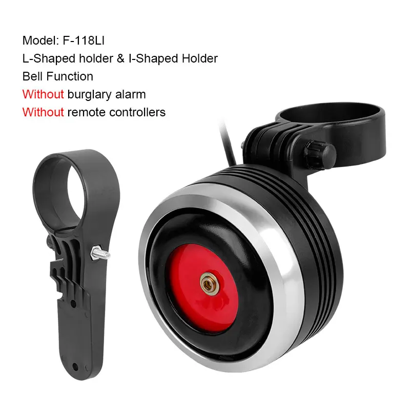 Bell Only 2 Holders 125 дб USB зарядка велосипедный электрический звонок цикл мотоцикл Скутер Труба Рог опционально Противоугонная сигнализация сирена и пульт дистанционного управления - Цвет: Bell Only 2 Holders