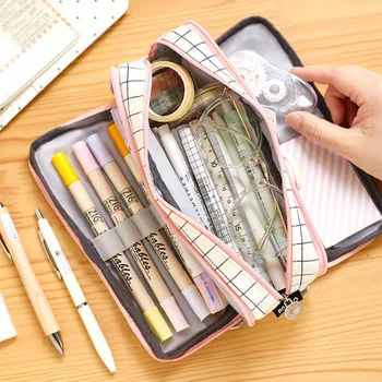 

Creative Canvas Large Capacity Exquisite Cute Girl Pencil Caseï¼Œ School Pen Case Supplies Pencil Bag Pencils Pouch Stationeryã€‚
