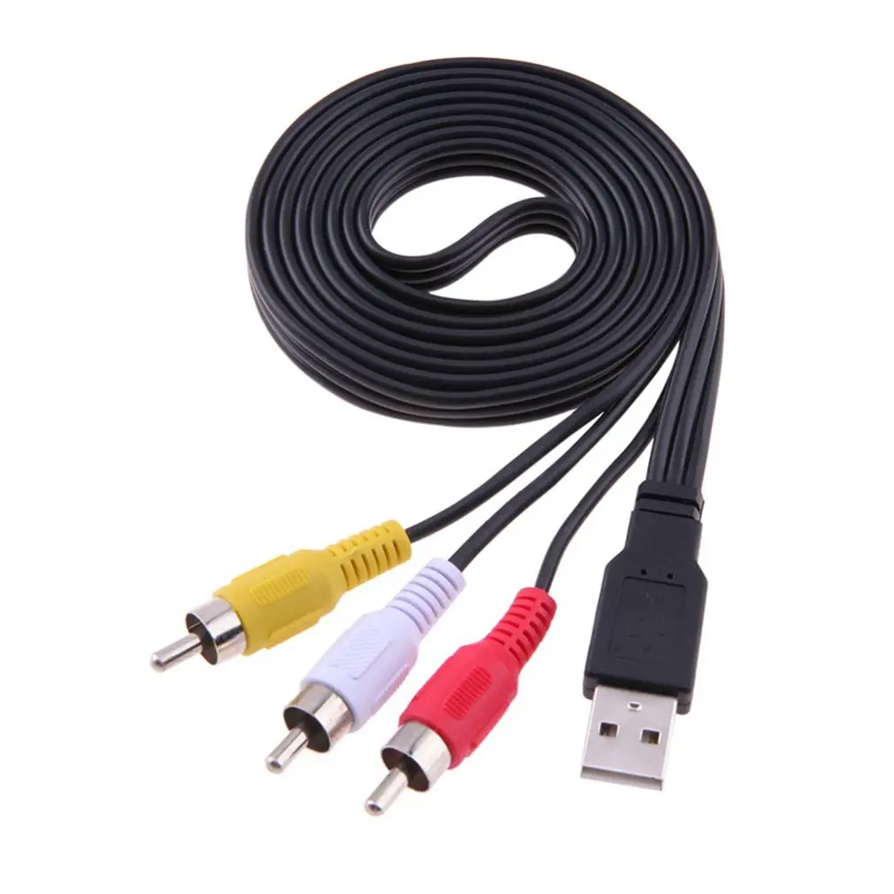 Exquisitely Designed Durable HDE 3 RCA to USB Audio/Video A/V Camcorder Adapter Cable for TV/Mac/PC + USB