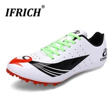 Новинка; стильная обувь для бега из ТПУ с шипами; женская Нескользящая спортивная обувь с шипами; мужские спортивные кроссовки черного цвета