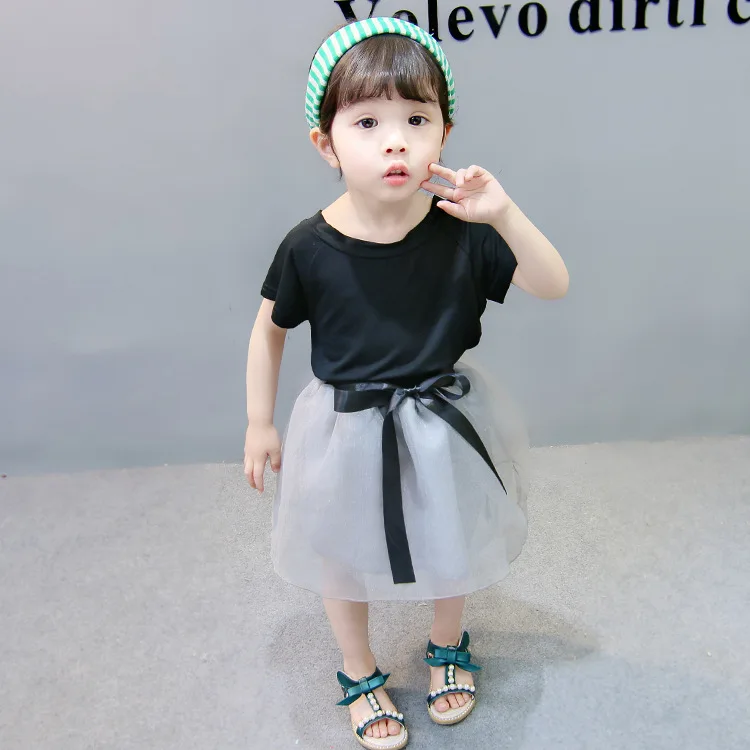 

Childrenswear GIRL'S Suit 2019 Spring New Products Children Children Western Style Cute Two-Piece Set Ladies' Mesh Skirt