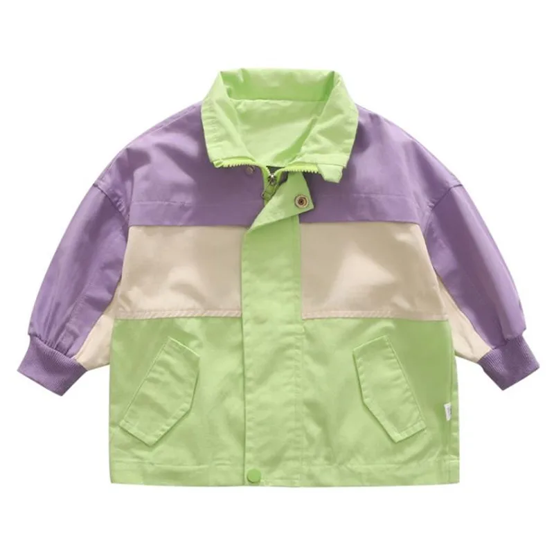 

DFXD 2-7Yrs Korean Children Outwear Kids Windbreaker Jacket Spring Baby Boys Girls Clothes Casual Sport Wear New Trench Coats