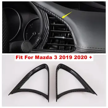

Dashboard Side Air Conditioning AC Outlet Vent Decoration Cover Trim For Mazda 3 Hatchback Sedan 2019 2020 ABS Carbon Fiber Look