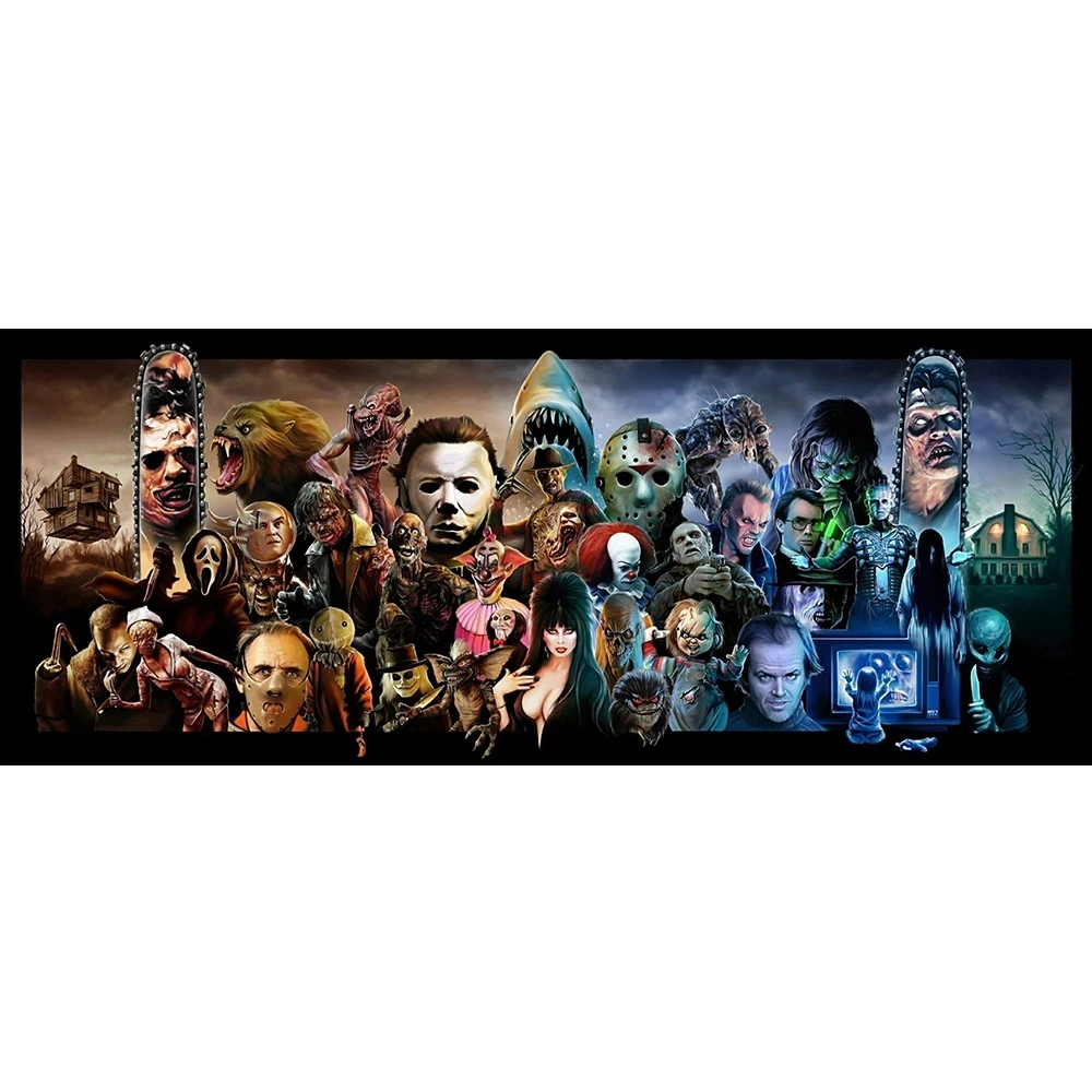 5D Diamond Painting Cartoon Horror Movie Character DIY Mosaic Set Art Full  Square Round Cross Stitch