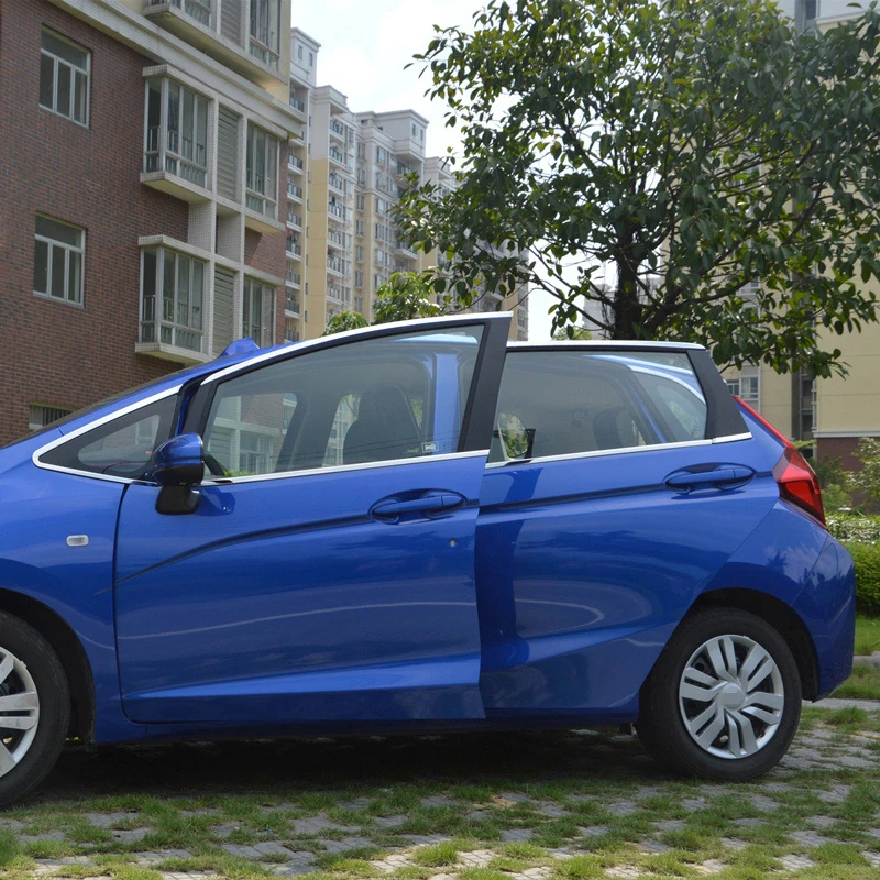 14 шт., наклейка на колонну для автомобиля Honda Fit Jazz GK-, накладка на окно, наружное украшение кузова, хромированный аксессуар